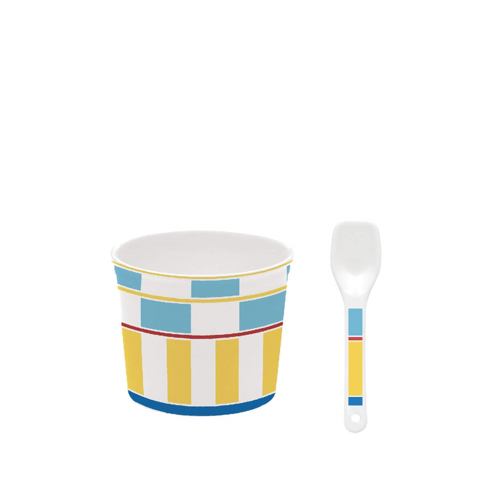 Italian Porcelain Ice Cream Bowl with Spoon