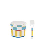 Italian Porcelain Ice Cream Bowl with Spoon