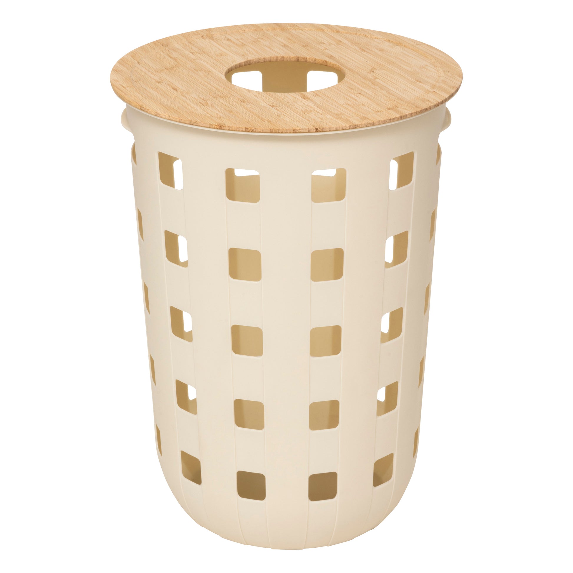 Laundry chest Harmony 60 L clay – Ventilated basket, FSC bamboo lid