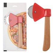Pizza Cutter with Bamboo Handle for Easy Slicing