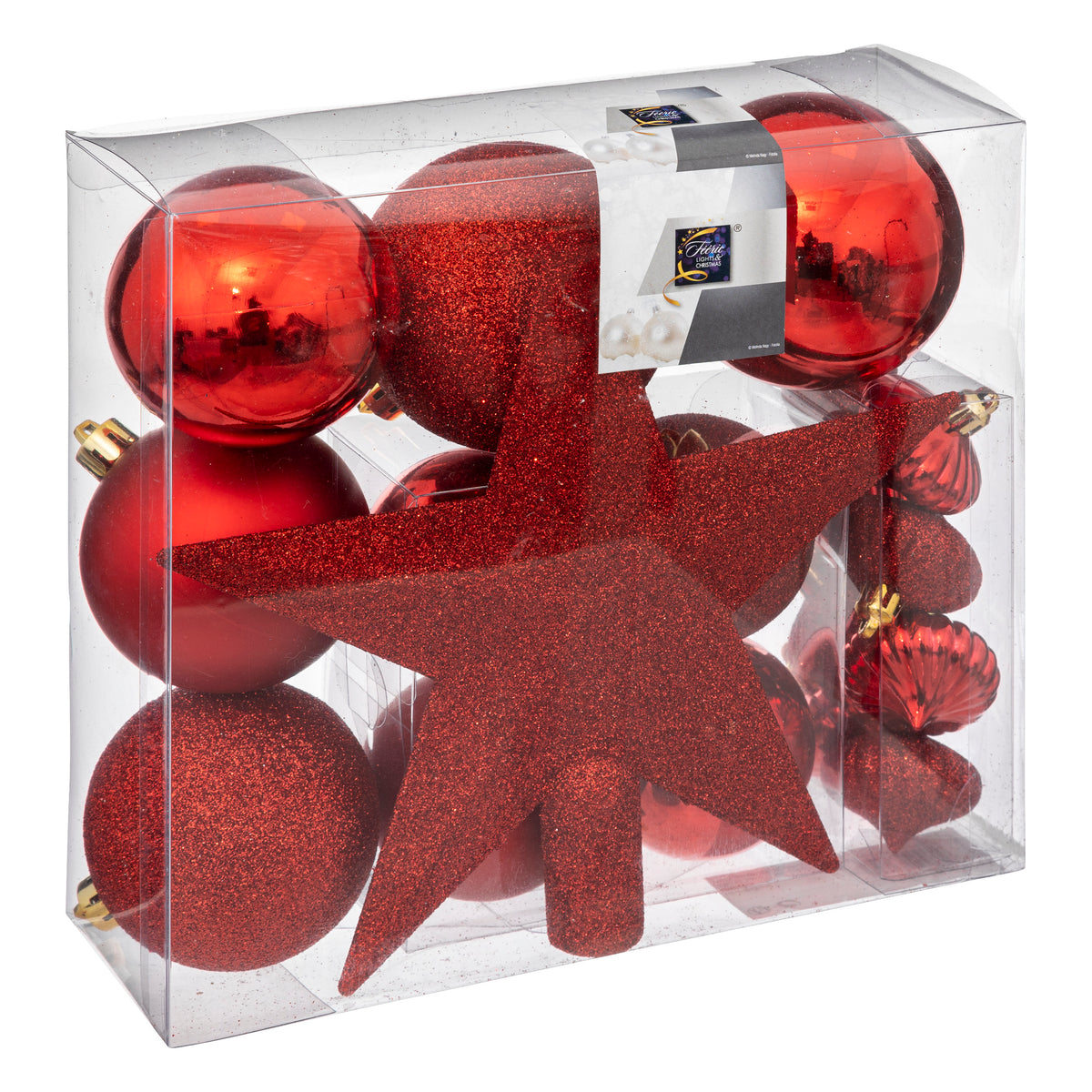 Christmas Deco Kit 18pcs Red Balls & Star