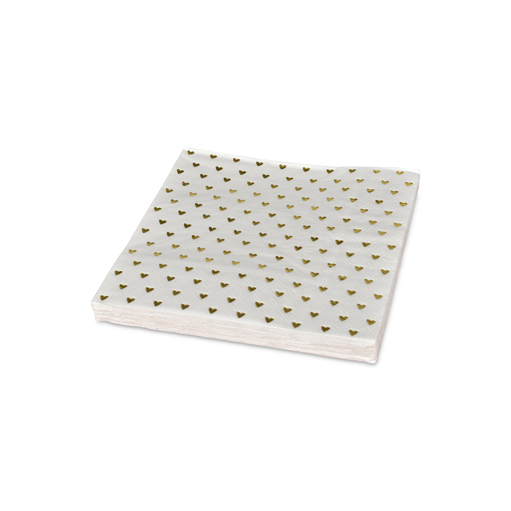 Golden Heart Paper Napkin Set of 20, Triple-Layer Recycled Table Napkins
