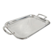 Silver Metal Tray with Handles