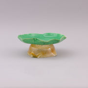 Handmade Green Serving Plate with Stand