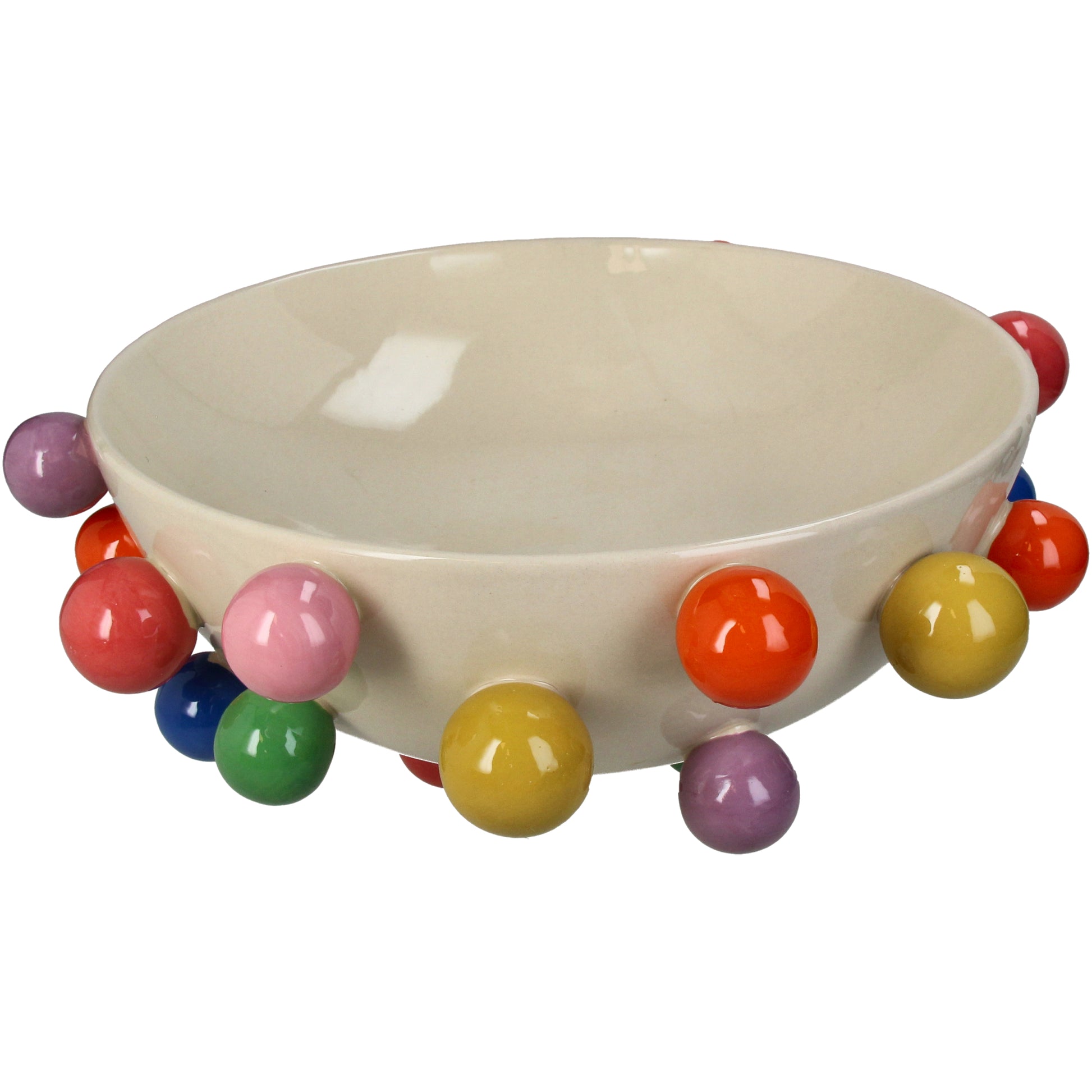 Bowl Balls Stoneware Multicolor Decorative Centerpiece