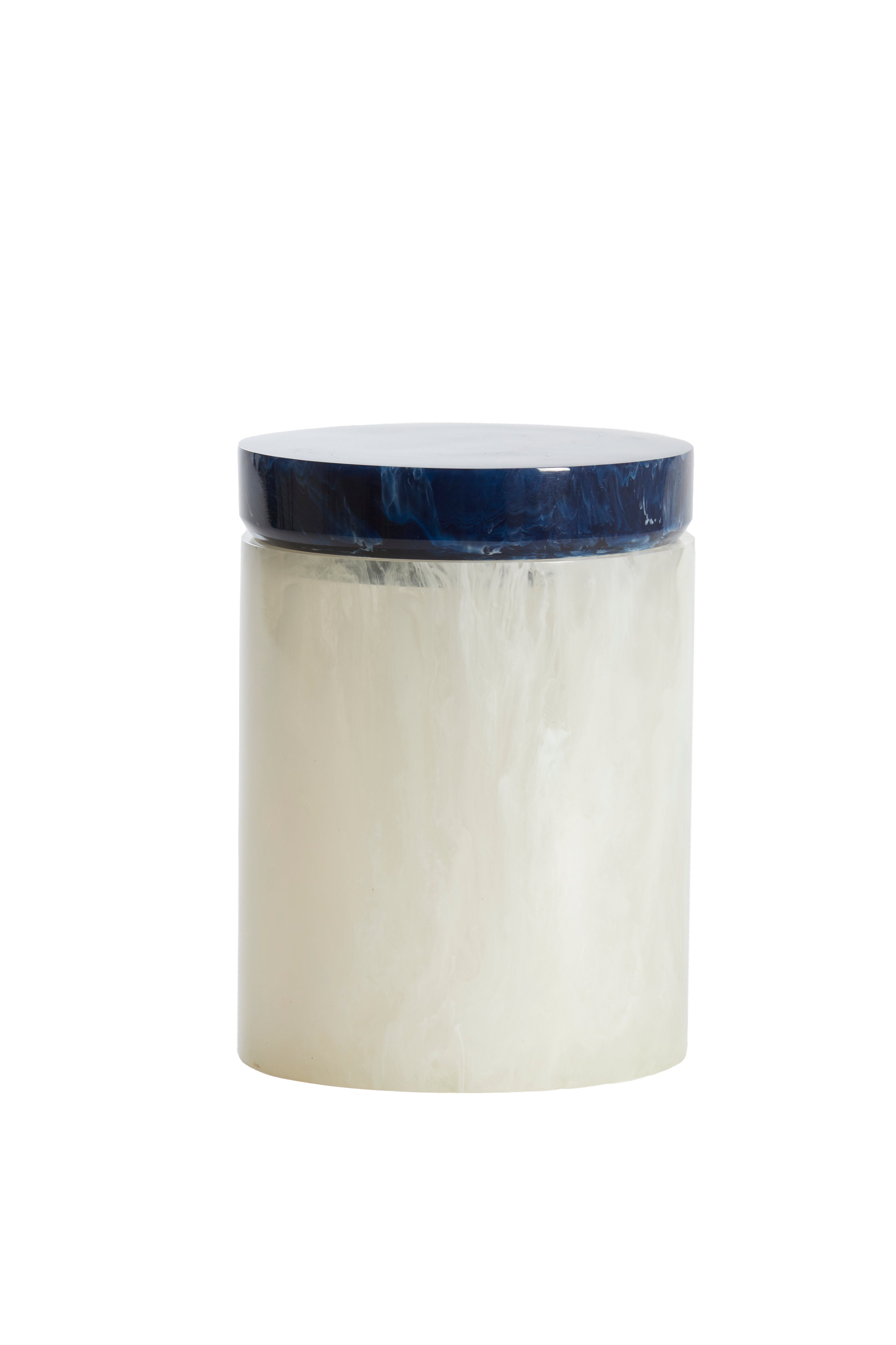 Oeco Box With Lid White And Blue Decorative Storage Organizer