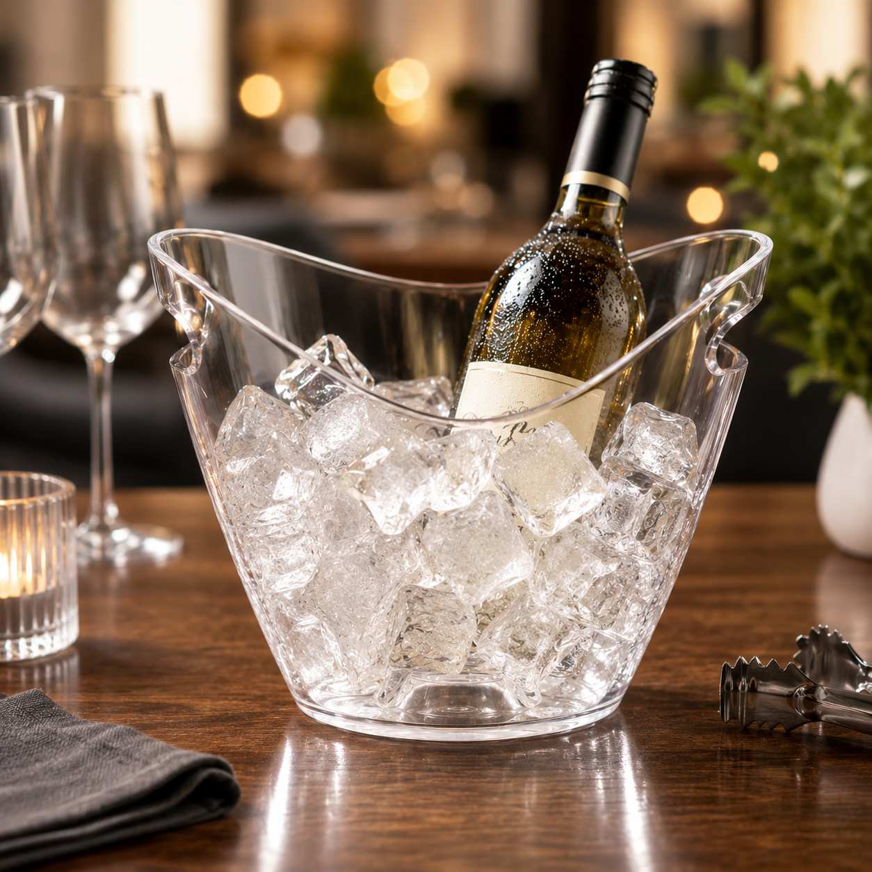 Unbreakable Polycarbonate Oval Ice Bucket 4L