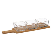 APPETIZER SET BAMBOO GLASS 4PCS - Food Safe, Durable, Stylish Serveware