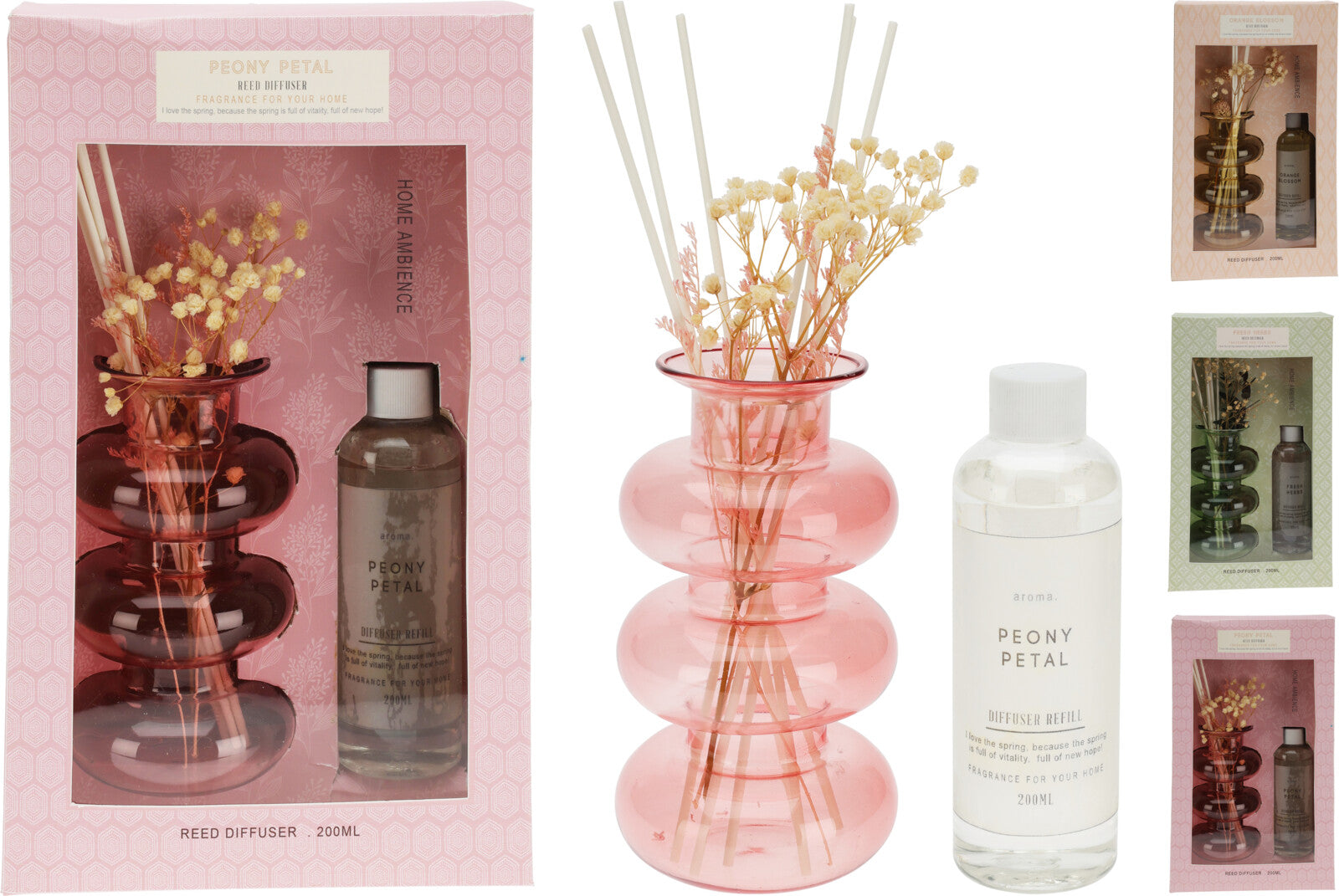 Diffuser Set - Orange Blossom, Peony Petals and Fresh Plants