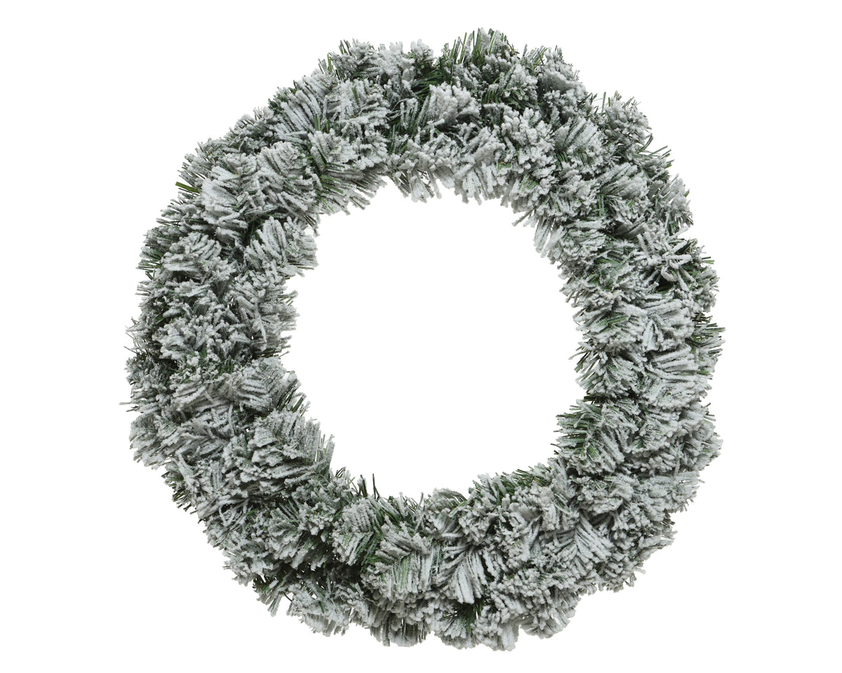 Imperial Wreath Snowy Indoor - 120cm Flocked Christmas Wreath