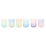 Rainbow Set of 6 Multicolor Water Glasses
