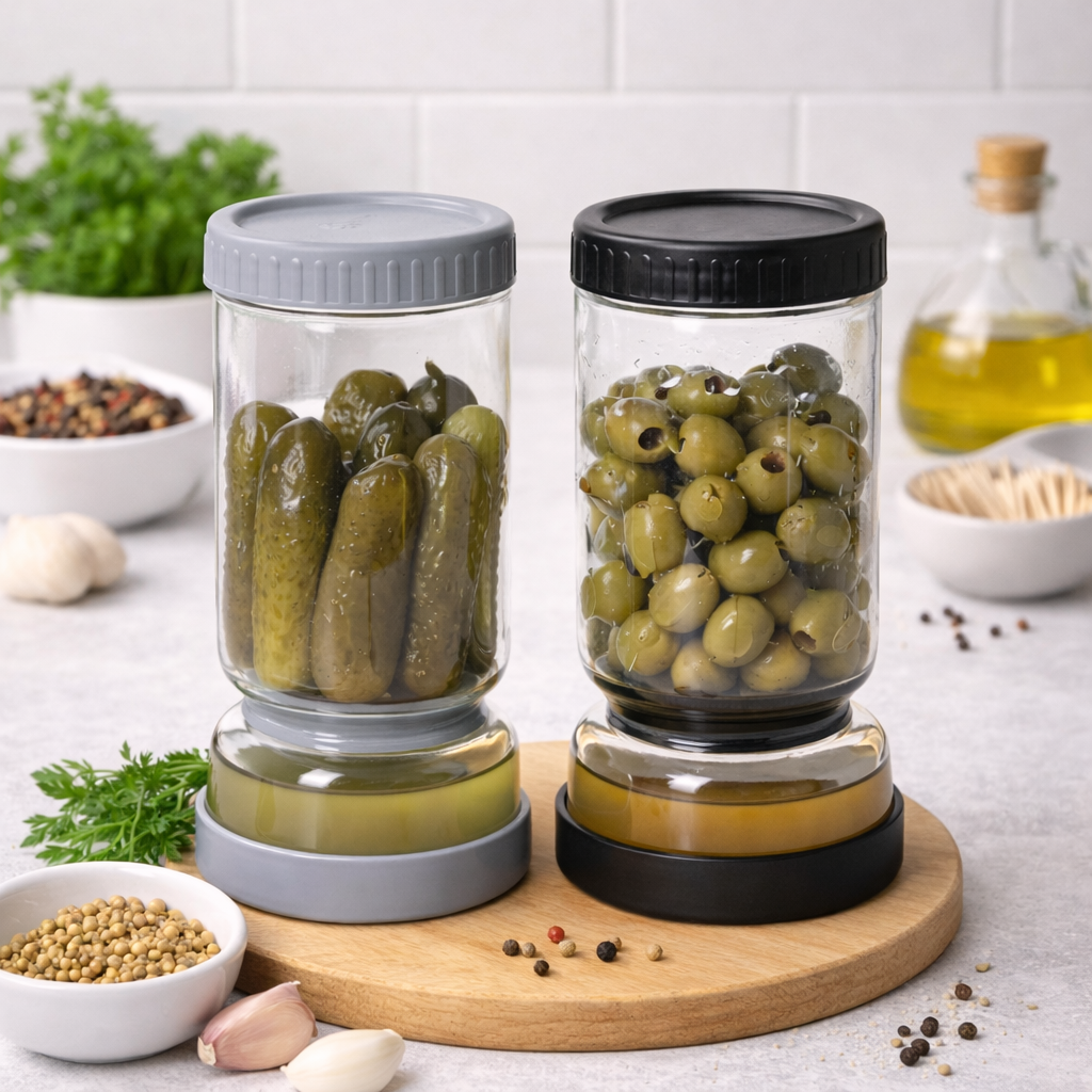 Clear Glass Olive & Pickles Preservation Jar