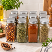 Square Spice Bottle with Aluminium Cap