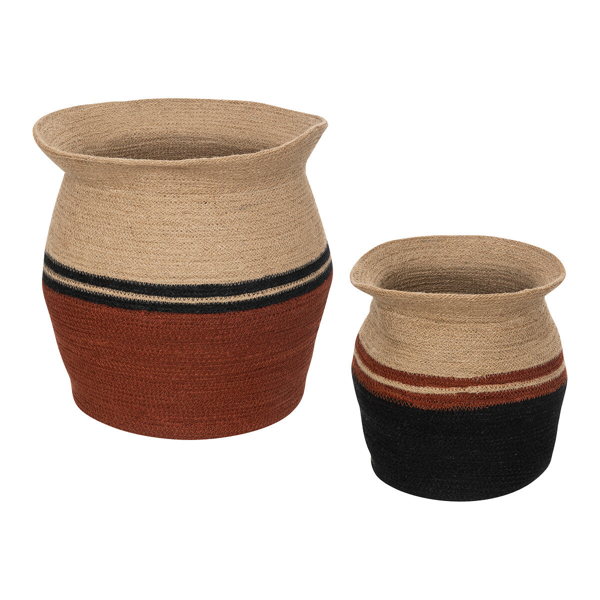 Jute Kaia Basket Set - Flared Neck Design