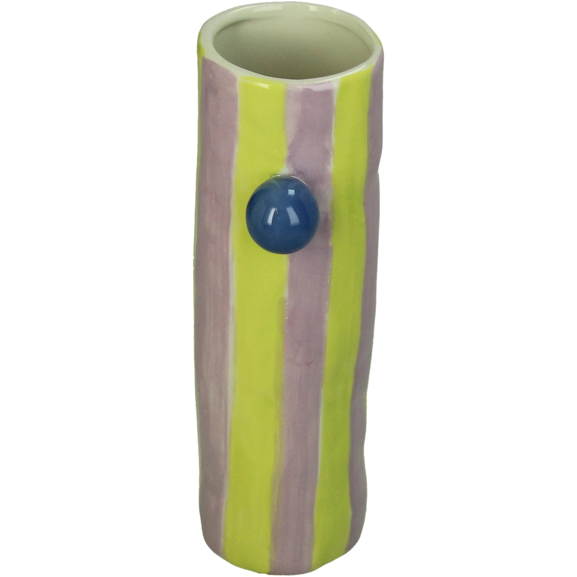 Stoneware Decorative Vase Multi-Color 22 cm with Yellow Ball