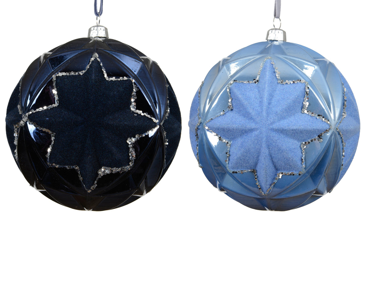 Bauble Polystyrene Pearl Silver Glitter 10cm Shatterproof Metal Cap