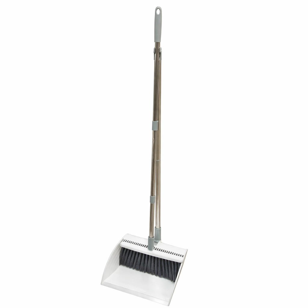 Foldable Broom and Dustpan Set with Long Ergonomic Handle