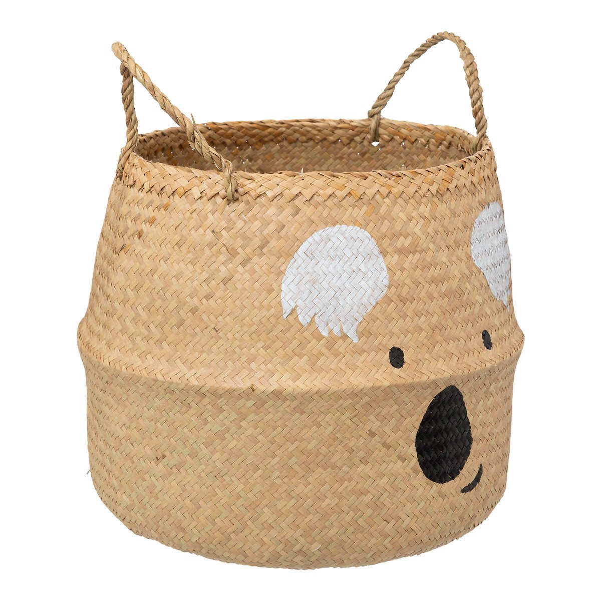 KOALA Foldable Basket | Reed & Acrylic Paint | 35x35x38cm