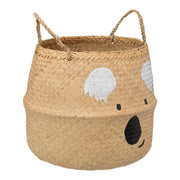 KOALA Foldable Basket | Reed & Acrylic Paint | 35x35x38cm