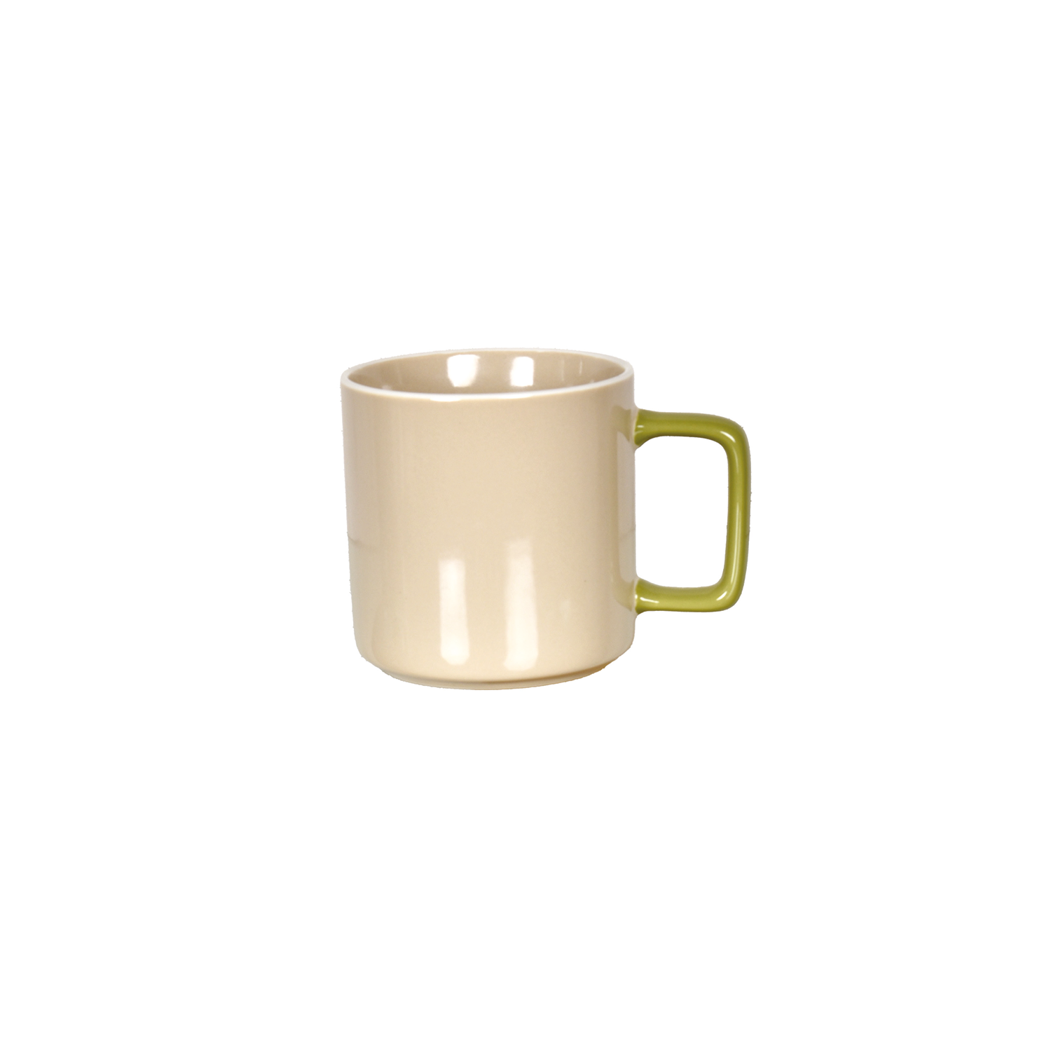 Chic Mug Modern Ceramic Coffee Cup, Contrasting Handle, 8x9.5cm