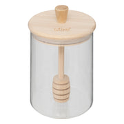 Glass honey pot Hermet 0.4 l with lid and wooden spoon, Borosilicate glass
