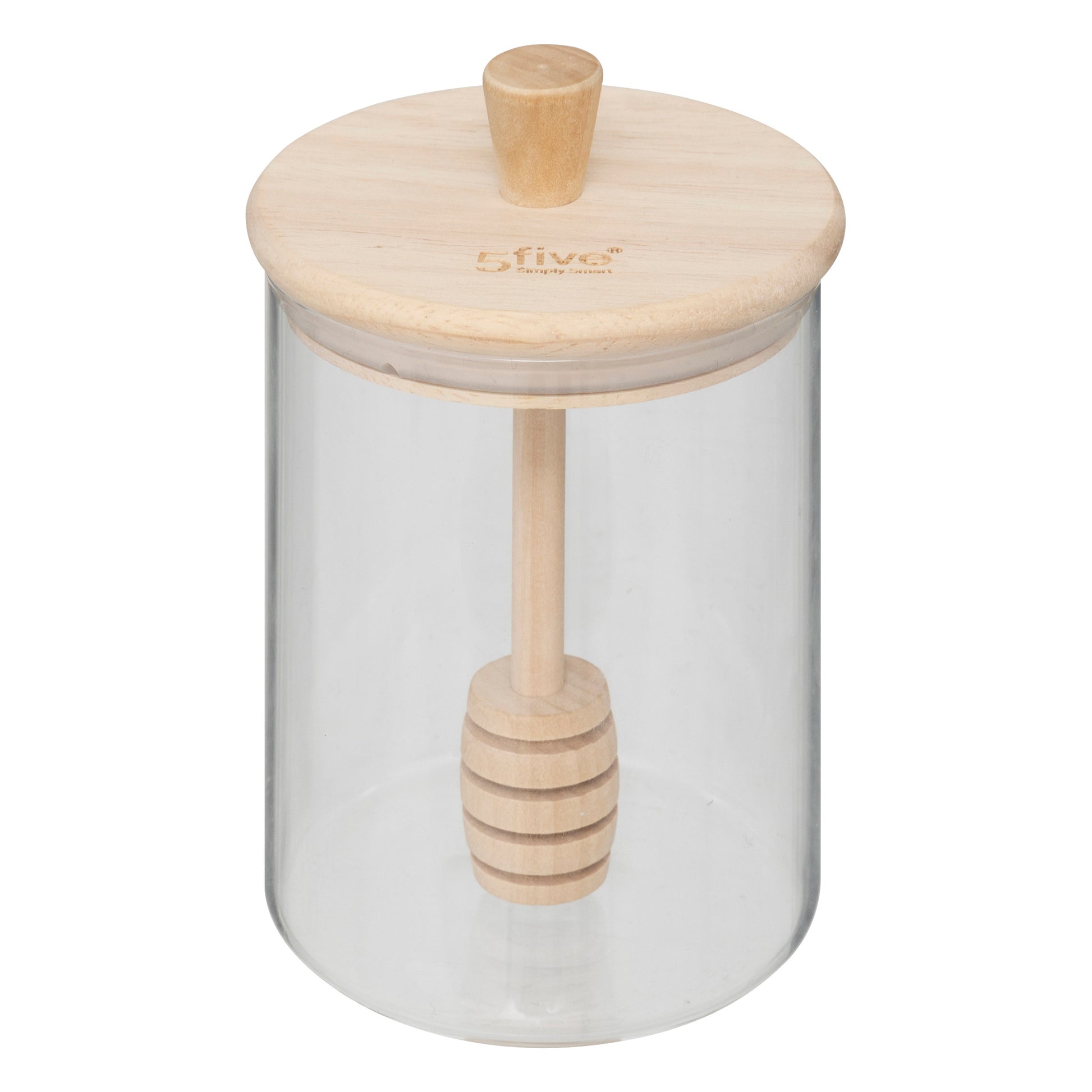 Glass honey pot Hermet 0.4 l with lid and wooden spoon, Borosilicate glass