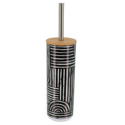 Printed Toilet Brush with Bamboo Cover, Ethnic Pattern, Bathroom Accessory