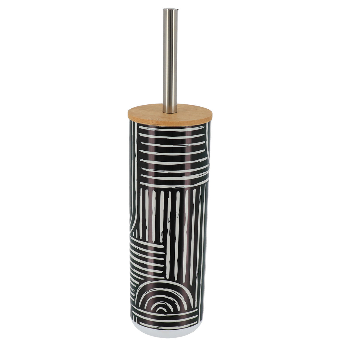 Printed Toilet Brush with Bamboo Cover, Ethnic Pattern, Bathroom Accessory