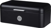 Bread Bin Metal, Elegant Black, Corrosion Protection, 42x22x16 cm