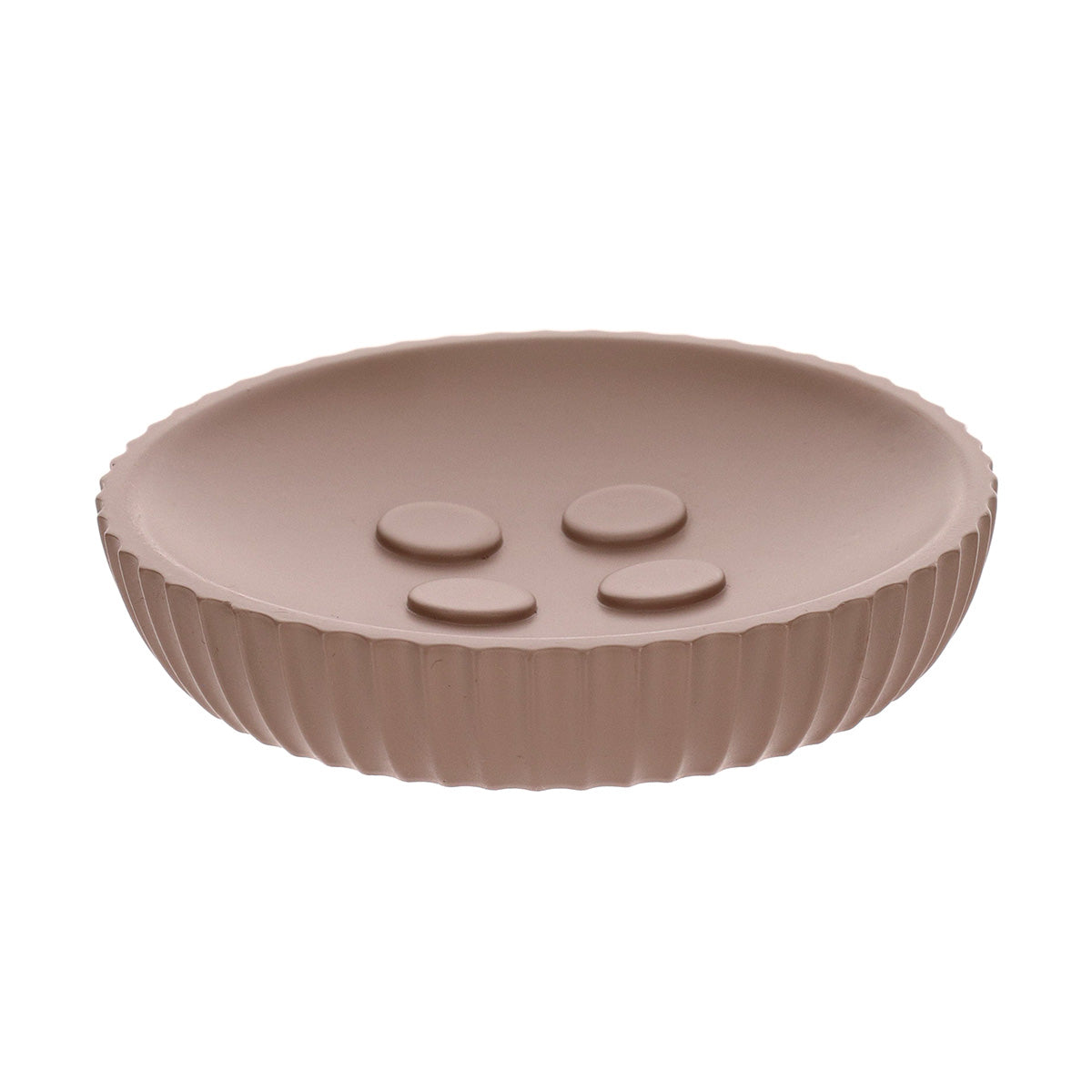 Soap Dish with Stripes Oval Polyresin Bathroom Accessory