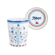 CUP WITH LID/SAUCER TREE OF LIFE