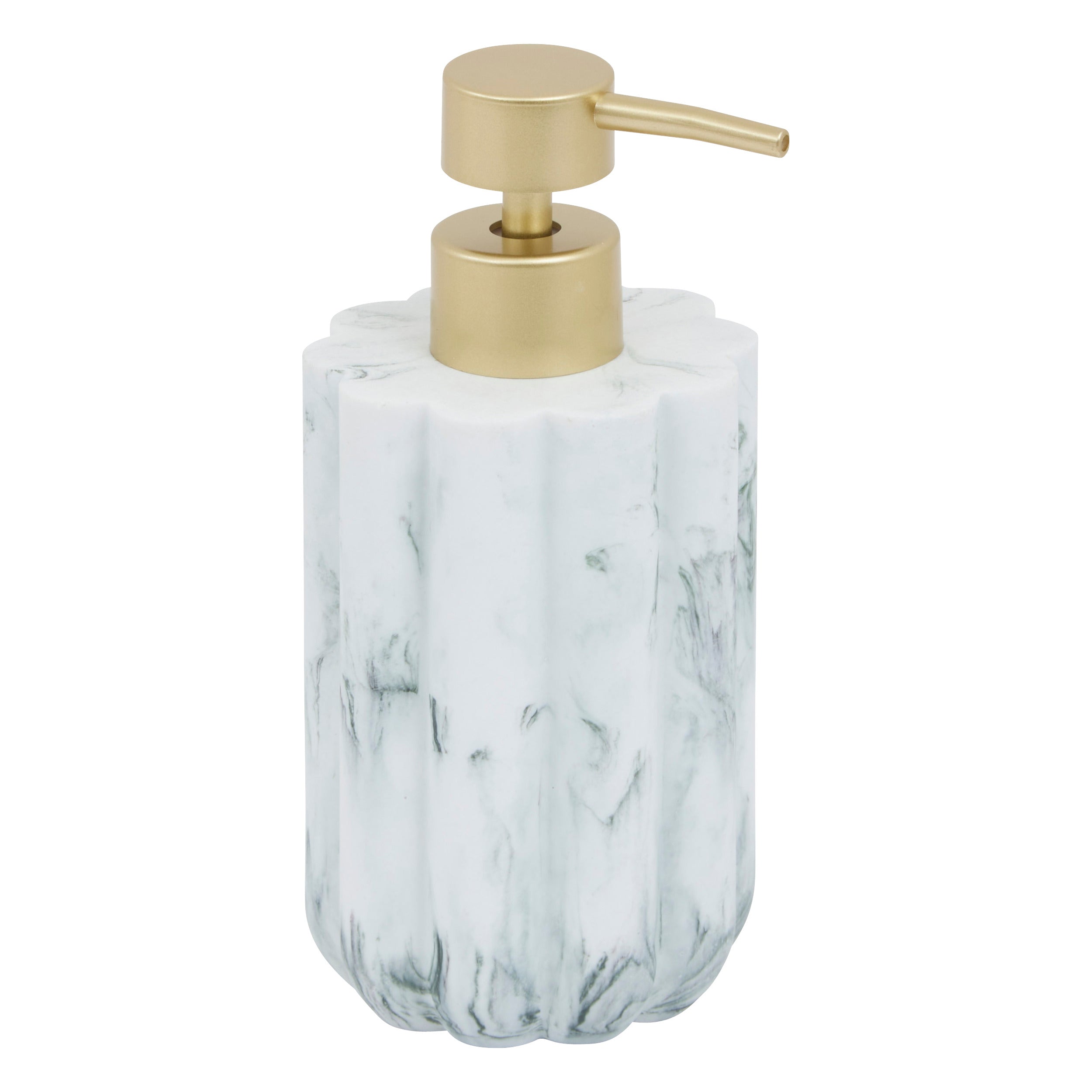 Marby 230 ml Soap Dispenser - Marble-Effect Polyresin Pump
