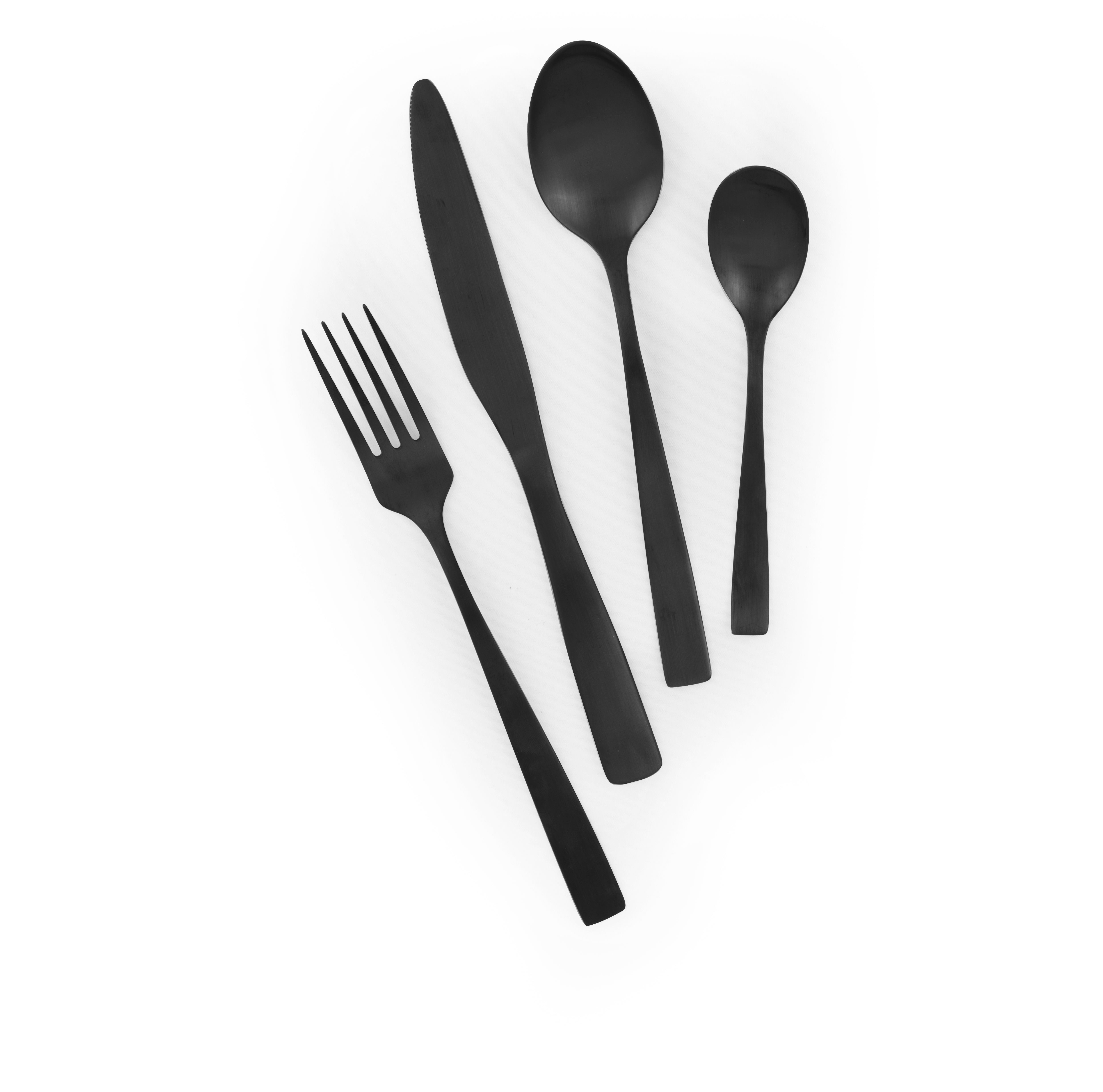 SHADOW BLACK CUTLERY SET 16 PCS