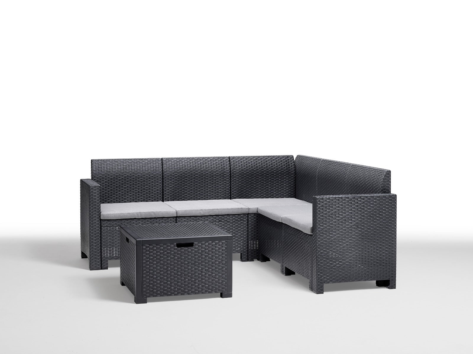 Nebrasca Corner Outdoor Set 5-Seater Rattan Sofa with Storage Table