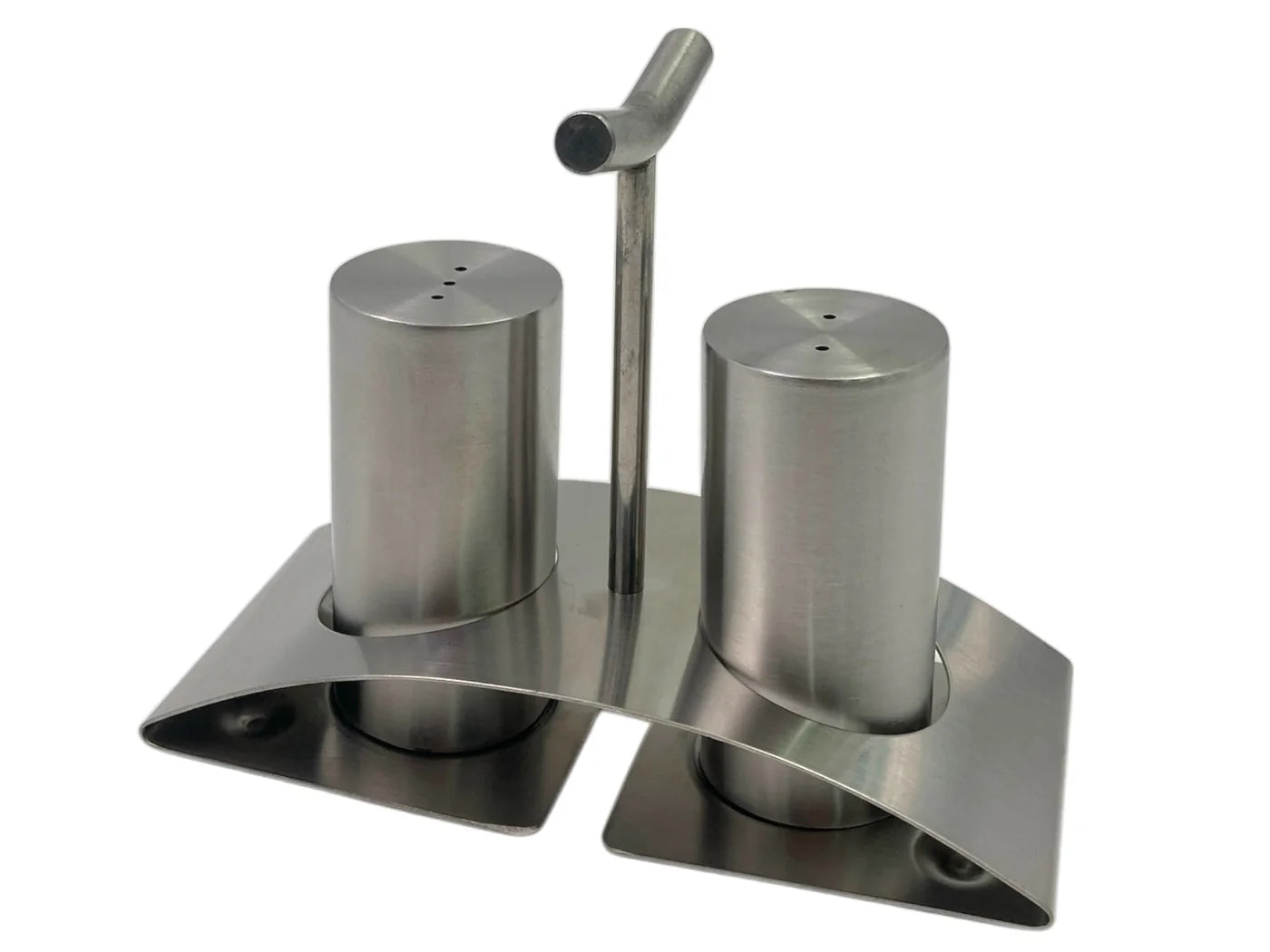 Stainless Steel Salt & Pepper Set on Stand