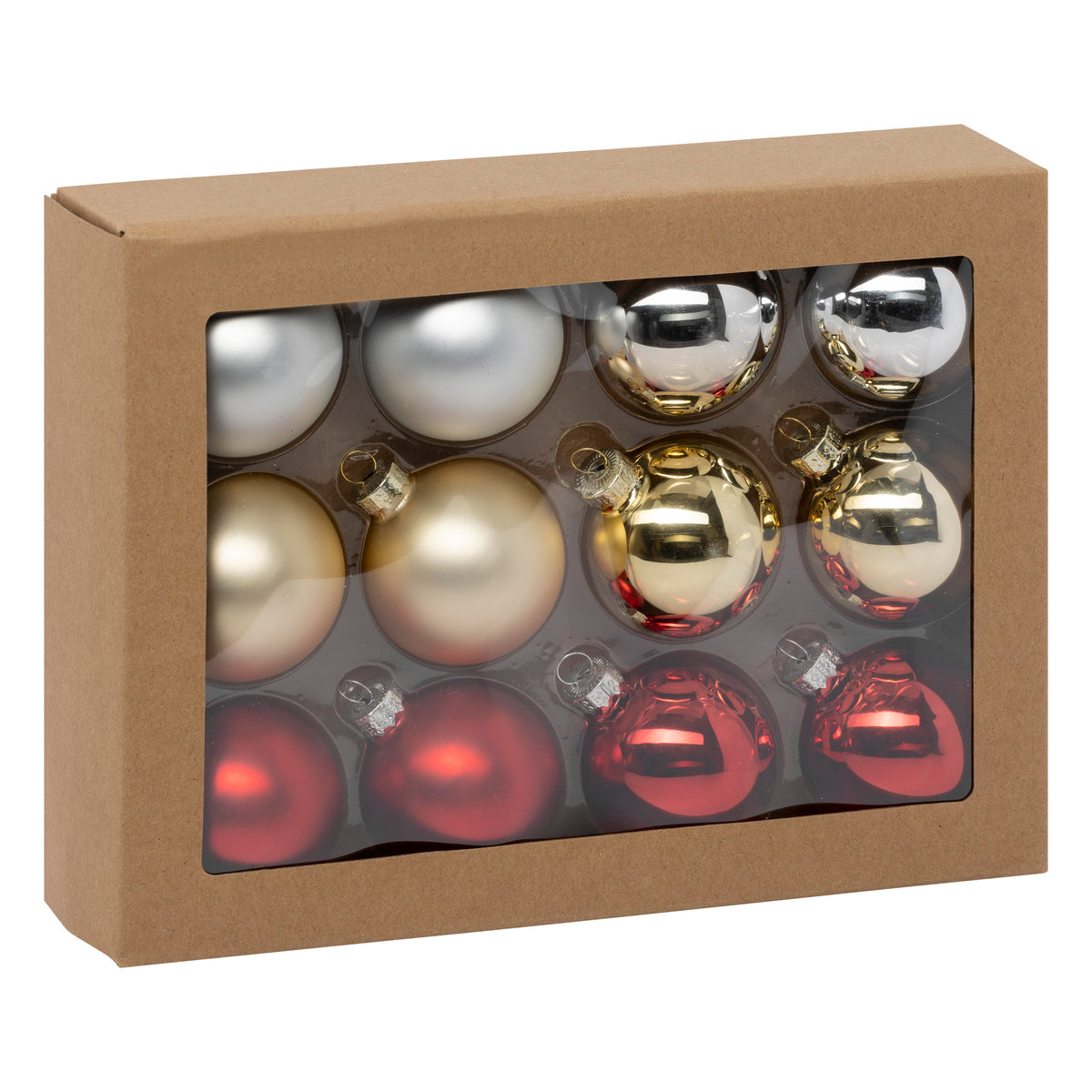 Glass Christmas Ball Set - 12 pcs Recycled Glass