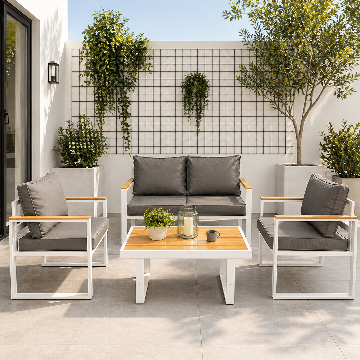 Modern Steel Lounge Set