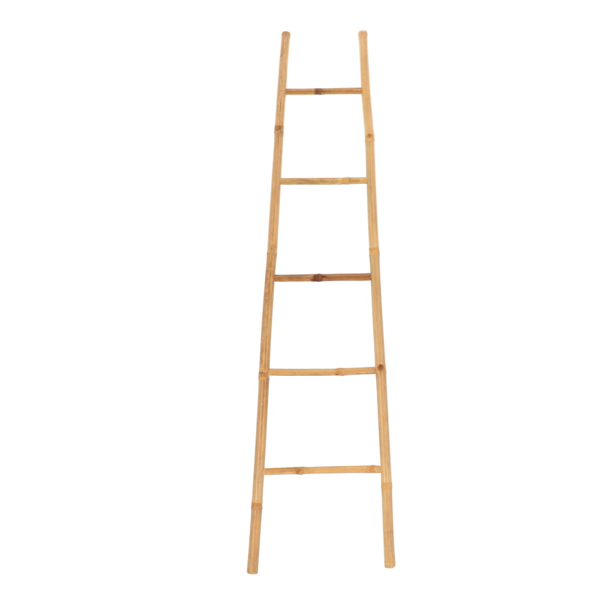 Ladder Towel Rack Bamboo 5-Bar Splayed Bathroom Organizer