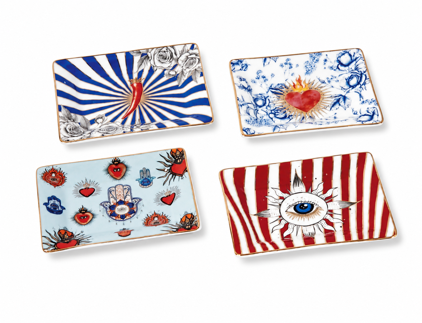 Mini Rectangular Accessories Holder – Porcelain – 9.5 × 8 cm