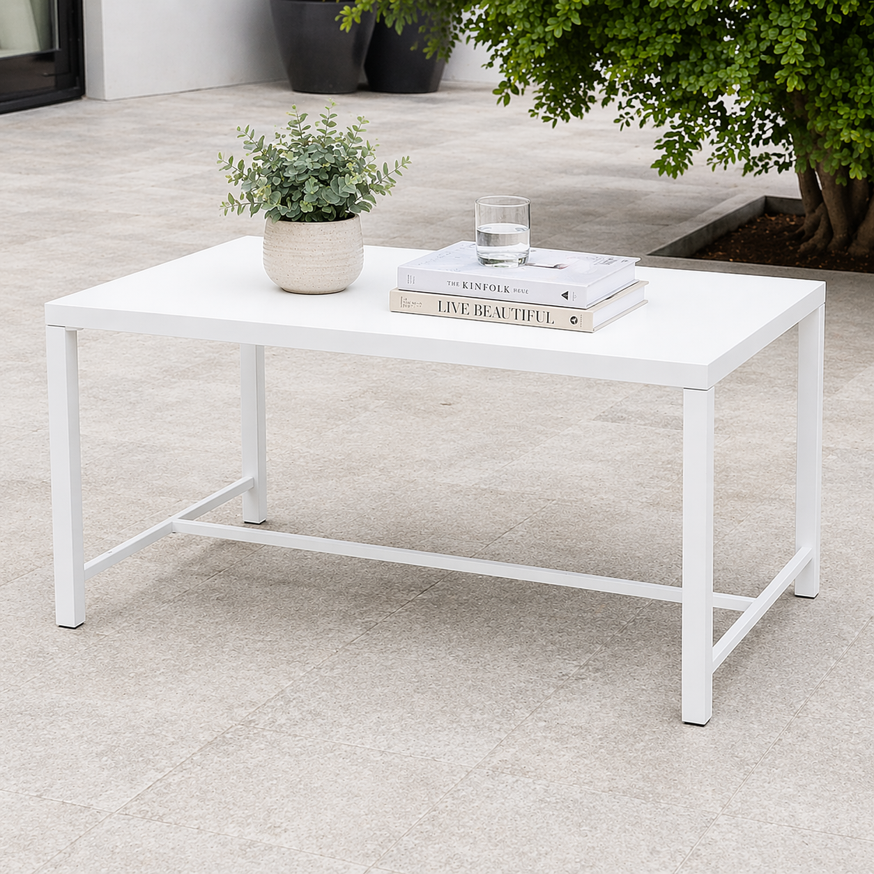 Outdoor Aluminum Garden Table 130 x 80 x 65 cm Gray