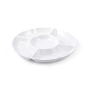 Divided Round Porcelain Chip & Dip Plate