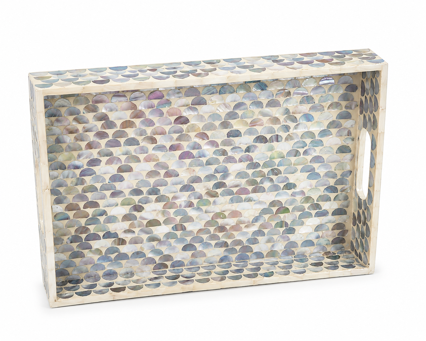 Blue MOP Tray with Half Sphere Design