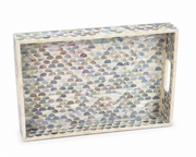 Blue MOP Tray with Half Sphere Design