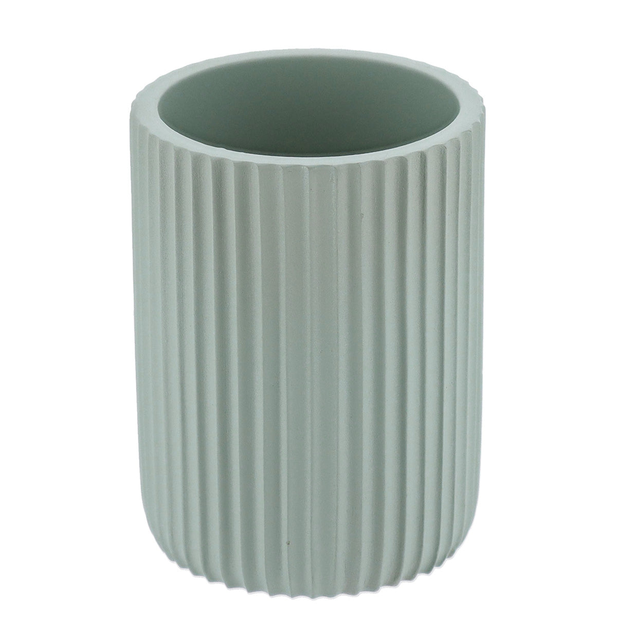 Tumbler with Stripes Polyresin Toothbrush Holder for Bathroom