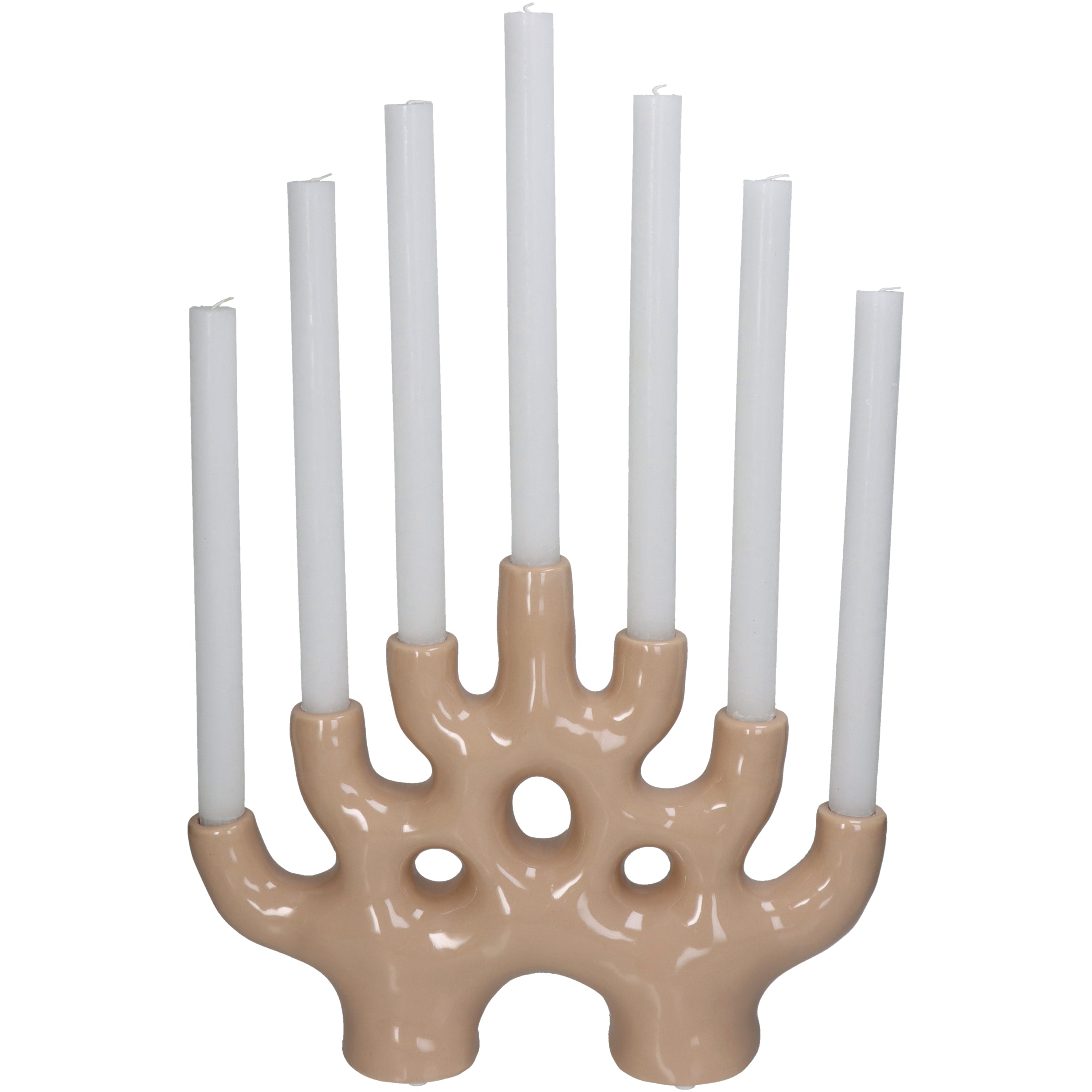 Porcelain Candle Holder Abstract Design Home Decor Accent