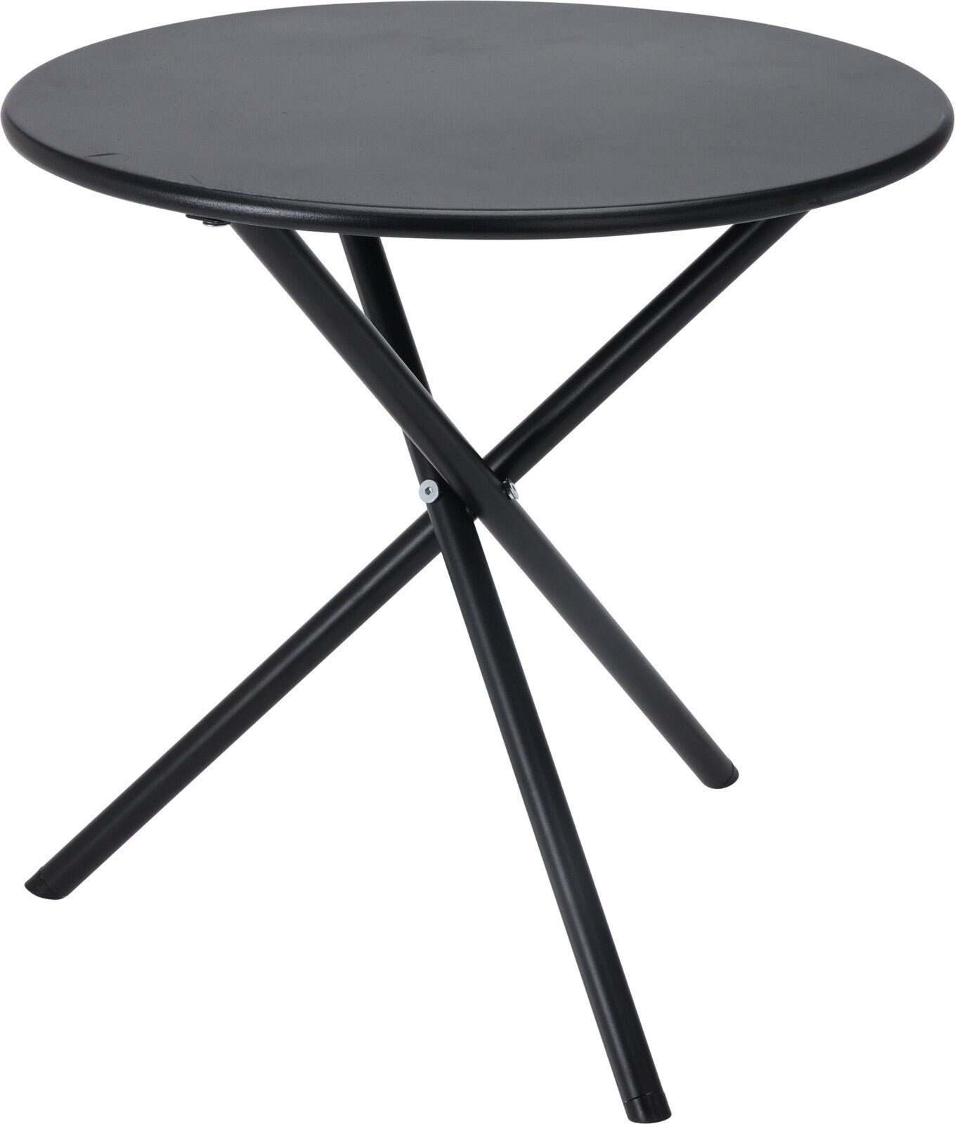 Round Steel Side Table 48cm Diameter x 48cm Height Black/Cream