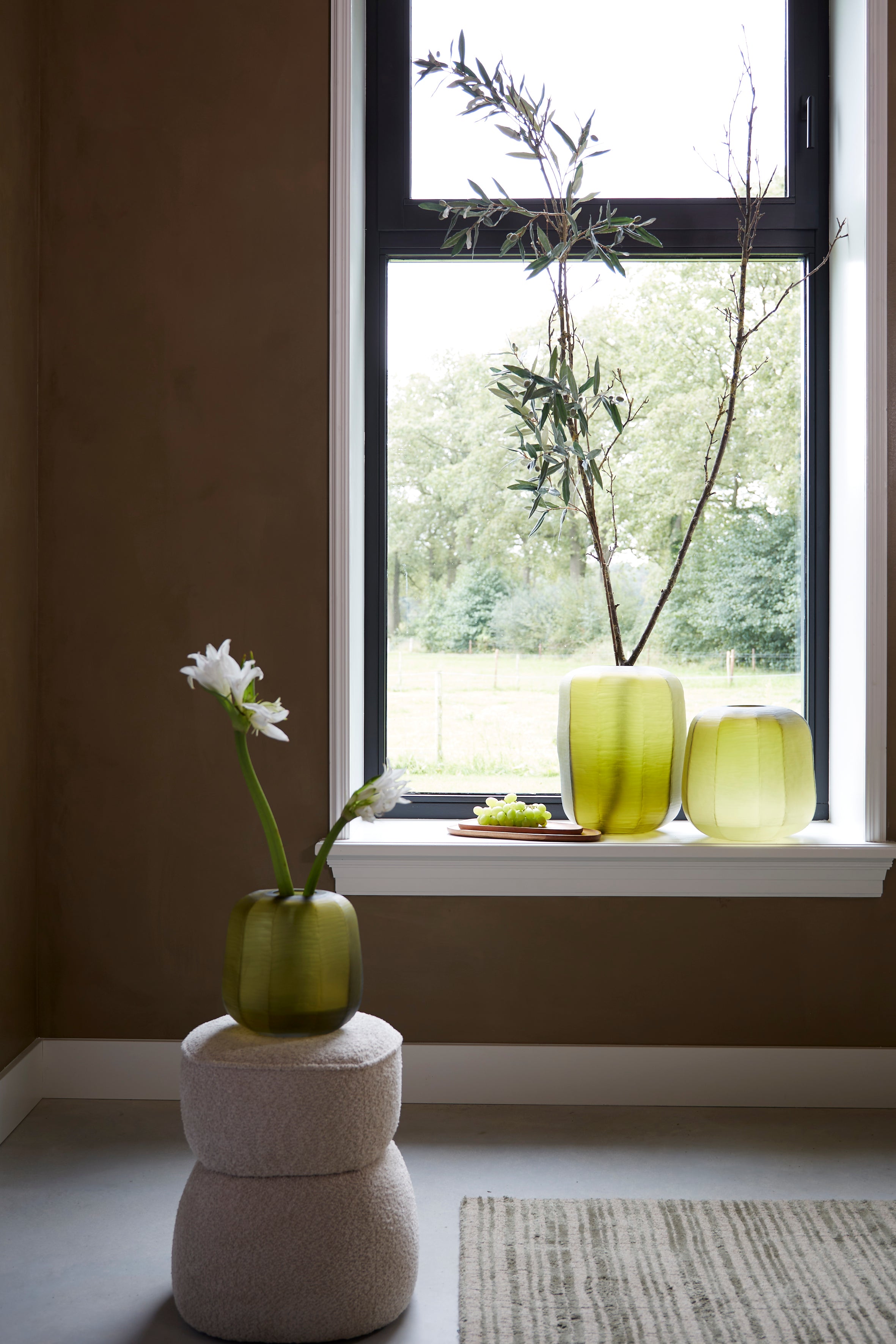 Pouf Beige Hourglass Shape Upholstered Modern Seating