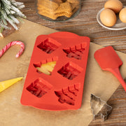 3-Piece Christmas Baking Set Assorted - Silicone Mold, Spatula, Cutter