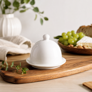 White Home Butter Cover and Dish