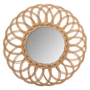Multi Flower Mirror - Stylish Wicker Frame Wall Mirror
